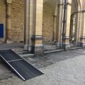 all souls college  chapel  ramp on north quad to passageway to alternative entrance (left)