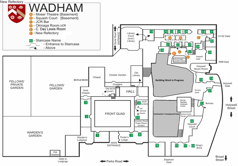 Wadham College – Main Site – Floorplan